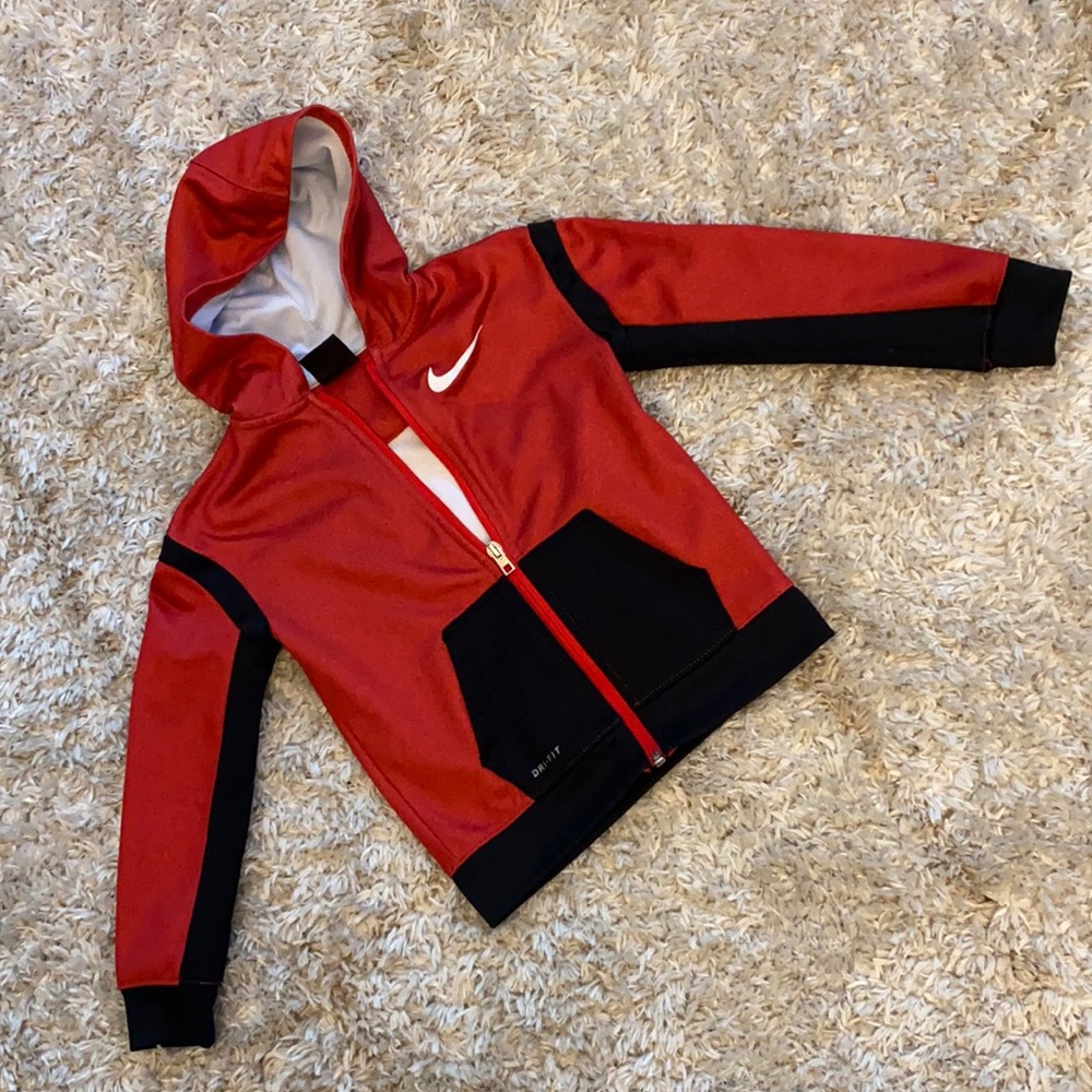 4T Nike dri-fit red and black zip up jacket